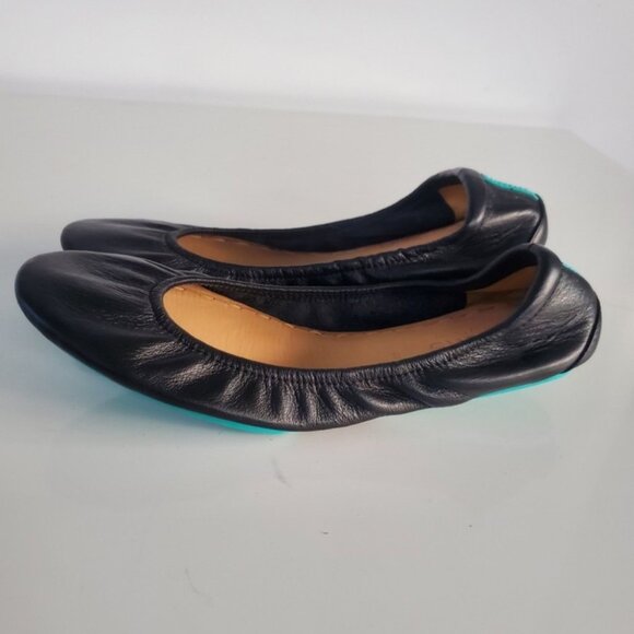 Tieks by Gavrieli Black Leather Ballet Flats Foldable Comfort Women’s Size 8 - Picture 1 of 14